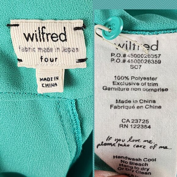 Wilfred Mint Green Deep V-Back Sheath Dress w/ Pockets - Picture 3 of 3